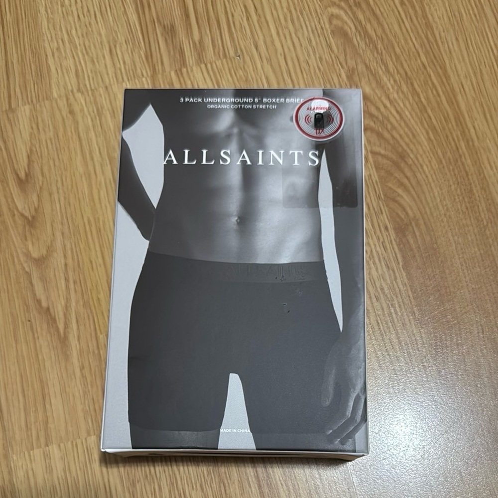 All Saints 3 Pack Underground 5” Boxer Brief Organic Cotton Stretch Black